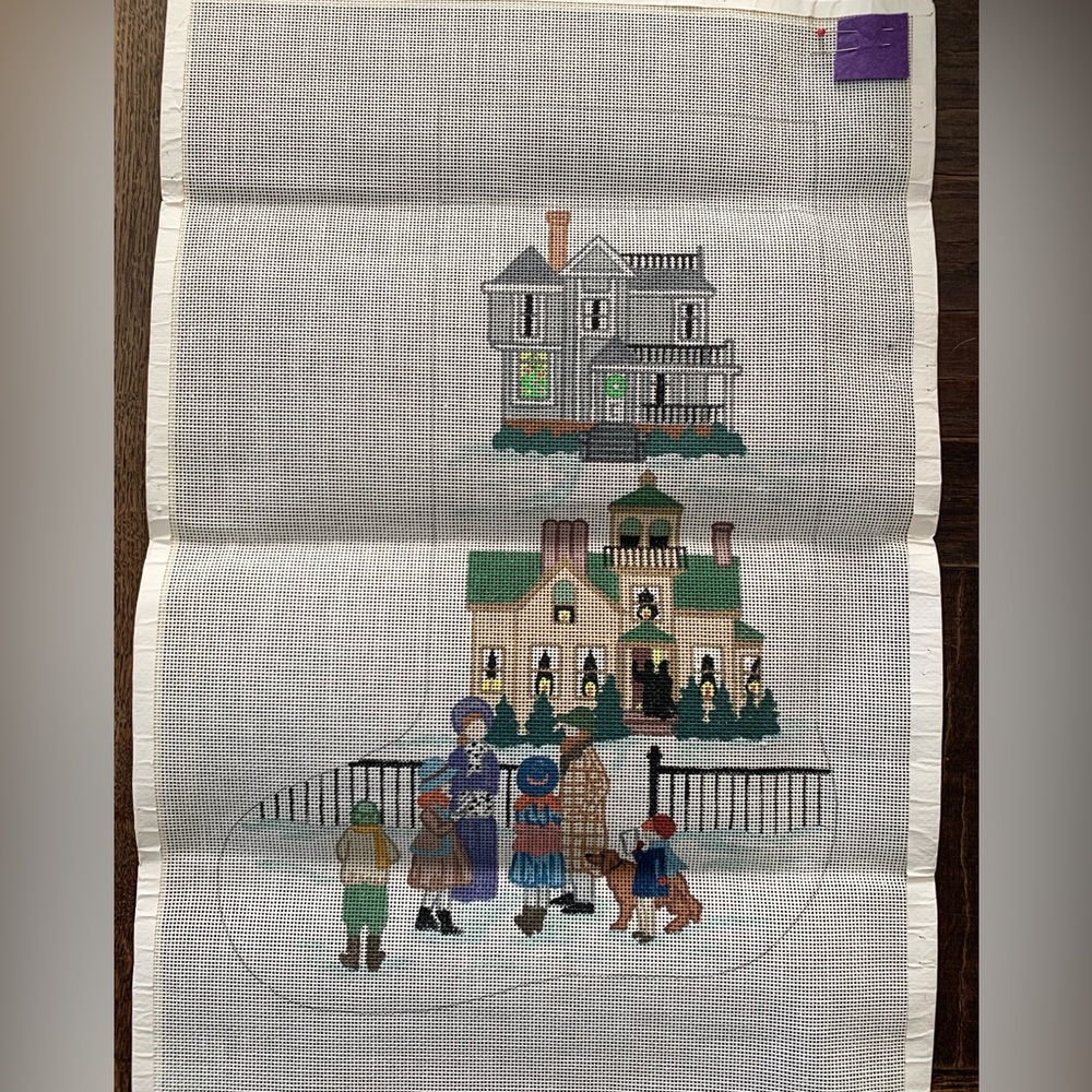 NEW Classic Christmas Scene Stocking needlepoint canvas
